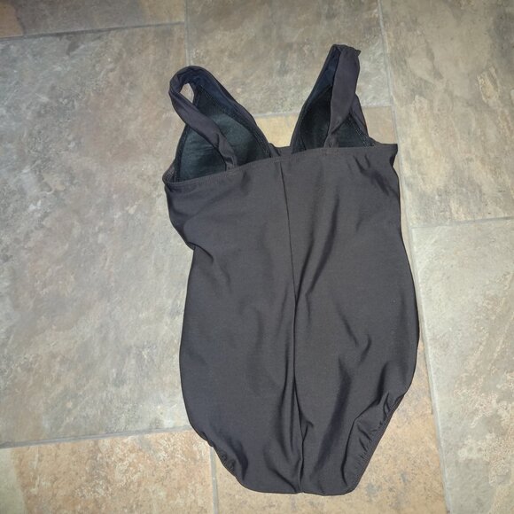 Lands' End SlenderSuit Grecian Chlorine-resistant swimwear Swimsuit 12 Brown $98 - Picture 7 of 12